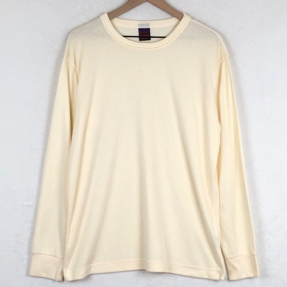 VTG PATAGONIA Capilene Base Layer Shirt Men's XL Cream Long Sleeve Made in USA